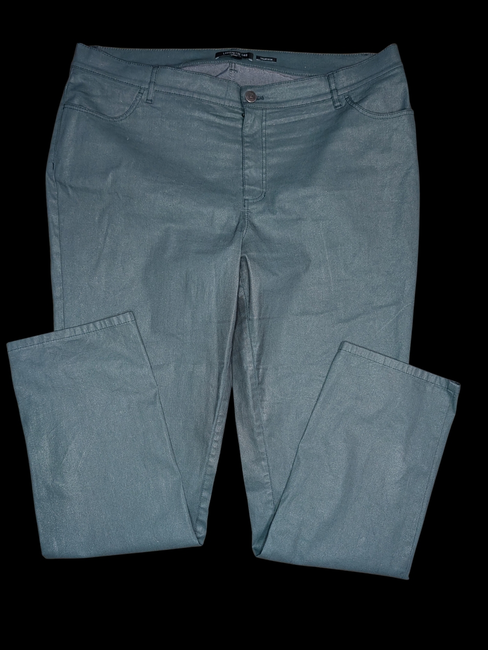 Lafayette 148 New York Straight Leg Jeans in Shimmery Slate Blue